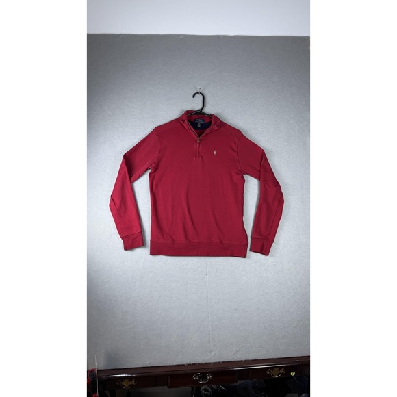 Polo Ralph Lauren Pullover Mens XL Red Half Zip Long Sleeve Sweater Quarter Zip - Picture 1 of 7